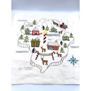 RARE! NWT North Pole Holiday Pillow Cover Pottery Barn 20"x20"